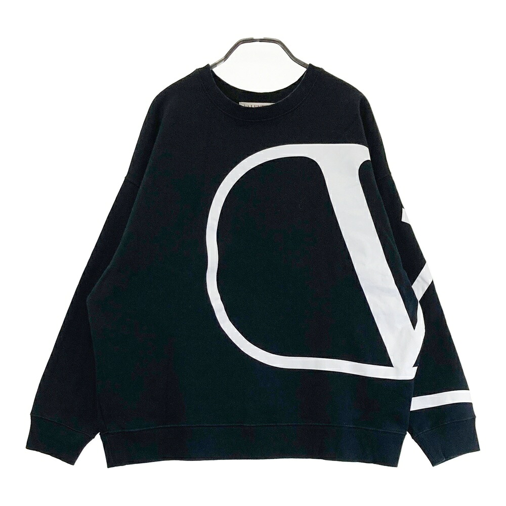 VALENTINO ヴァレンティノ スウェットトレーナー ビッグロゴ ブラック系 XS 【中古】レディース
