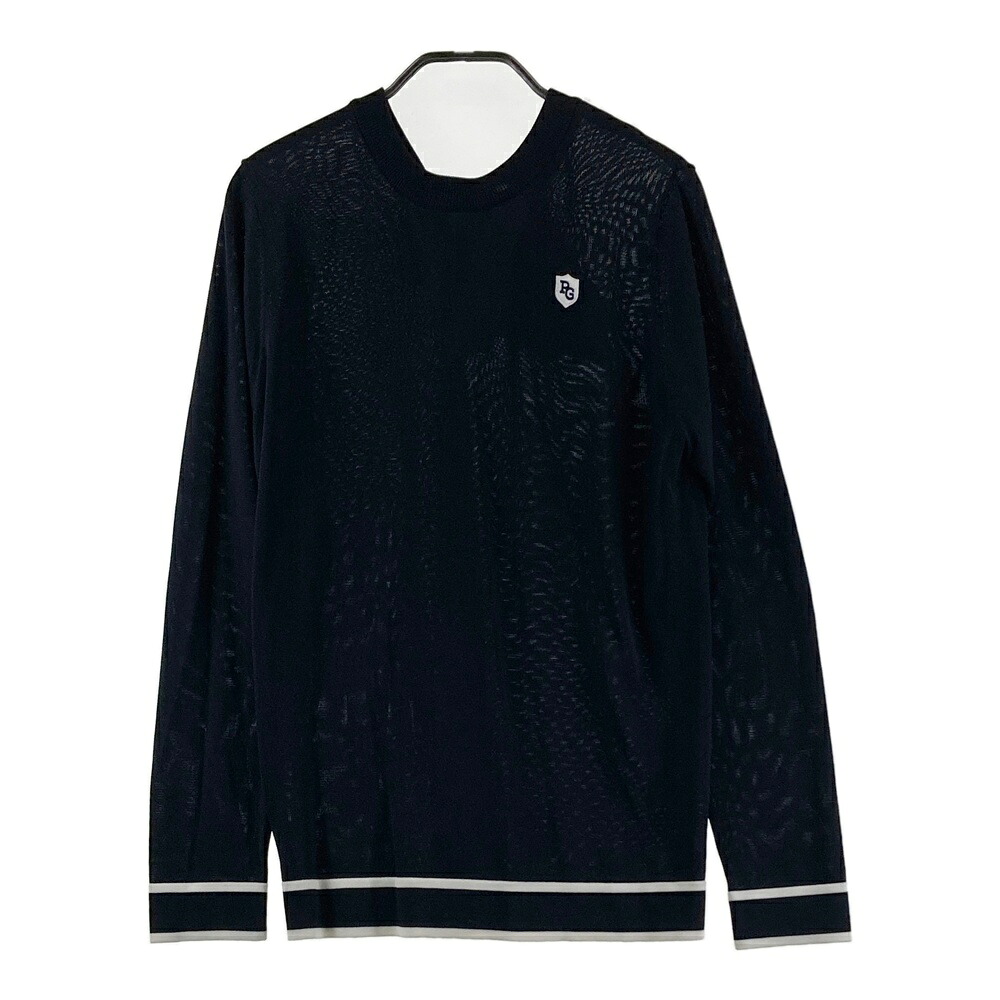 PEARLY GATES パーリーゲイツ  クルーネックニット  黒いこと系 1 【中古】ゴルフ御召しもの レディース