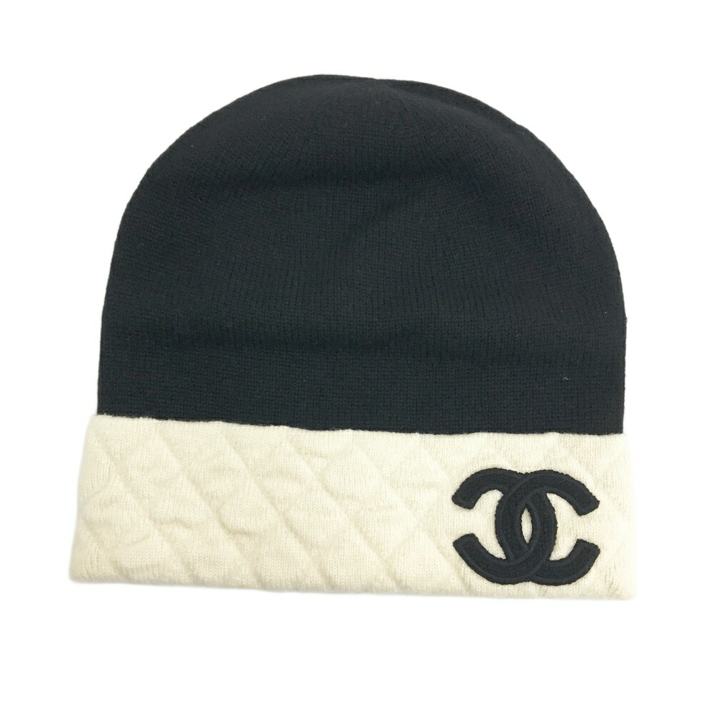 CHANEL シャネル  編み物帽  黒いこと系  【中古】レディース