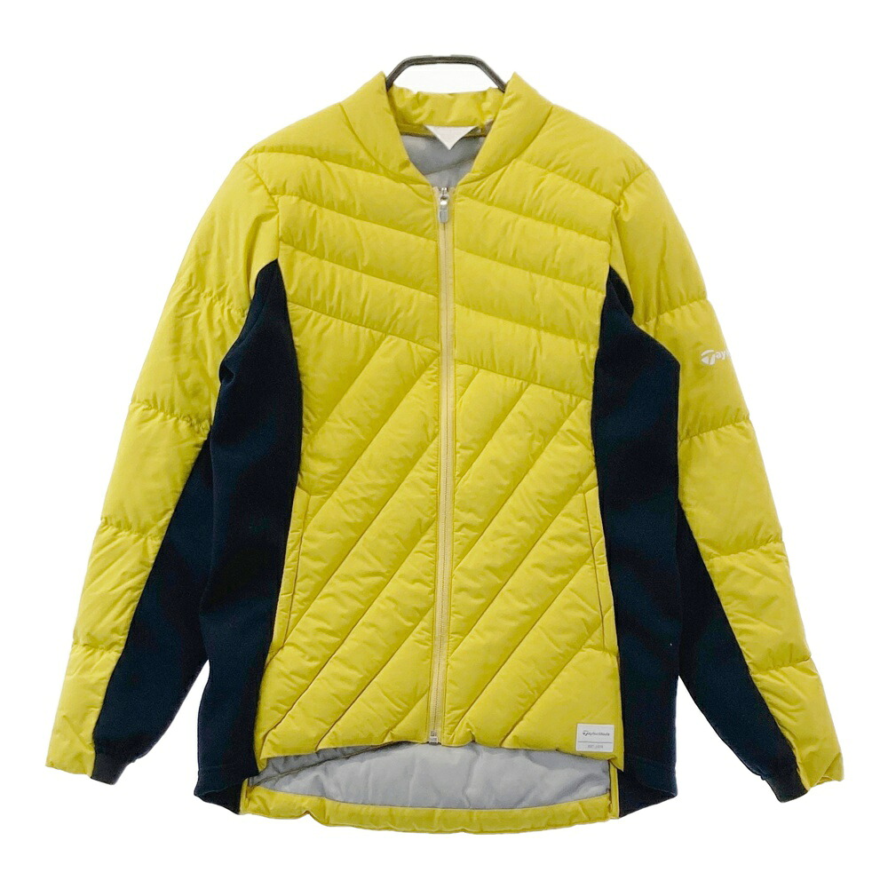 TAYLOR MADE テーラーメイド ダウン ジップジャケット イエロー系 L 【中古】ゴルフウェア レディース