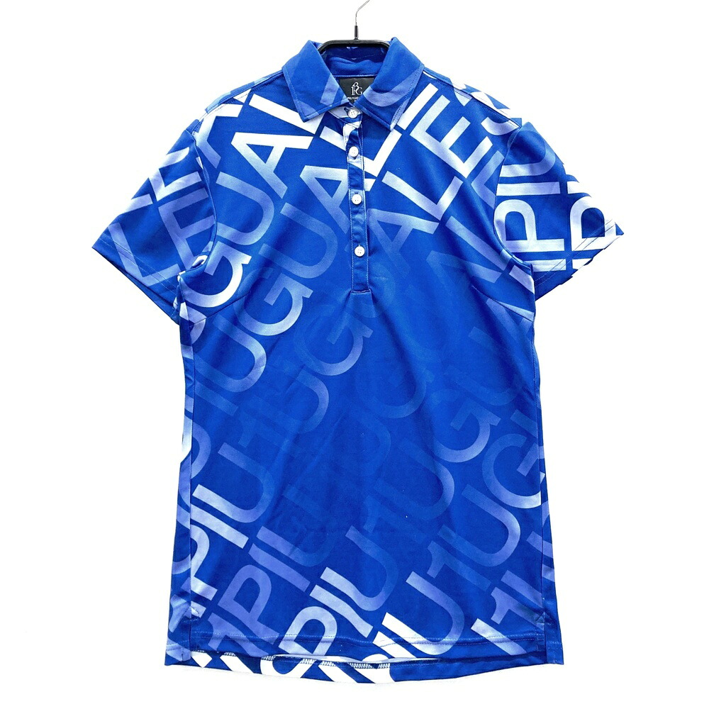 1PIU1UGUALE3 GOLF GST003 半袖ポロシャツ ブルー系 2 【中古】ゴルフウェア レディース