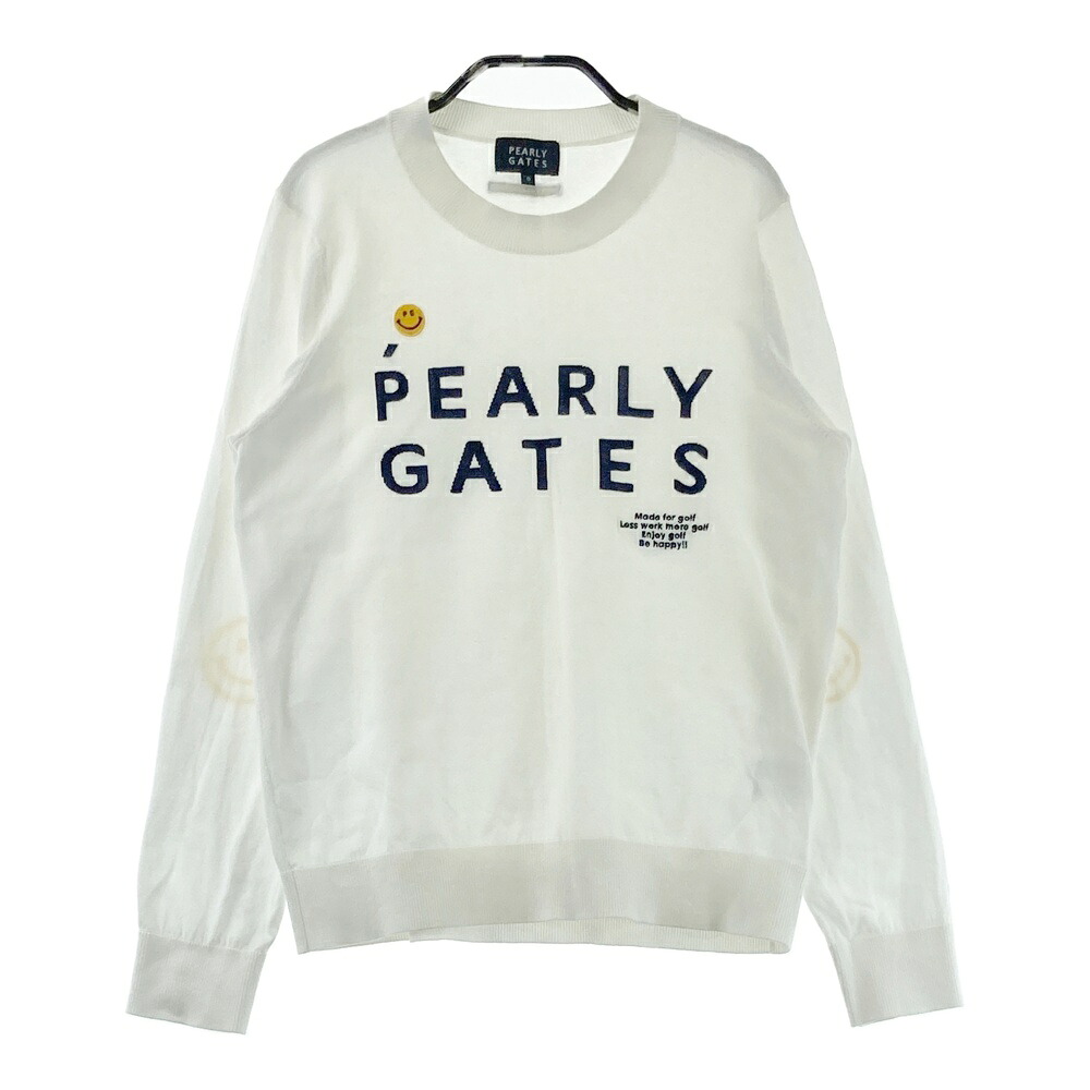 PEARLY GATES パーリーゲイツ  編み物スウェーター  白いこと系 0 【中古】ゴルフ御召しもの レディース