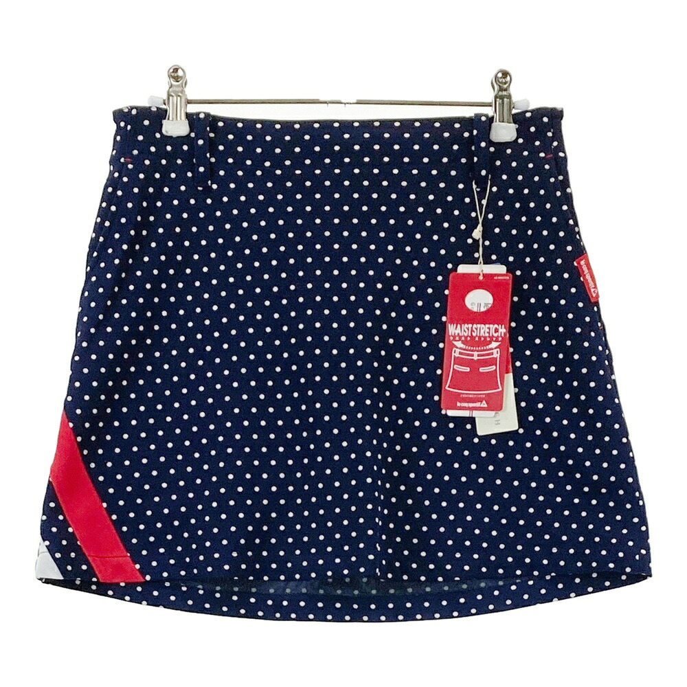 LE COQ GOLF ルコックゴルフ スカート ドット柄 ネイビー系 9 【中古】ゴルフウェア レディース