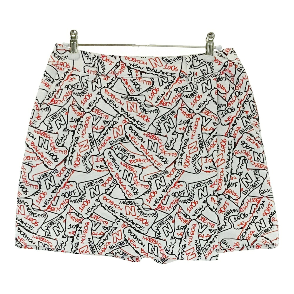 NEW BALANCE GOLF ニューバランス インナー付 ストレッチスカート スニーカー総柄 ホワイト系 0 【中古】ゴルフウェア レディース