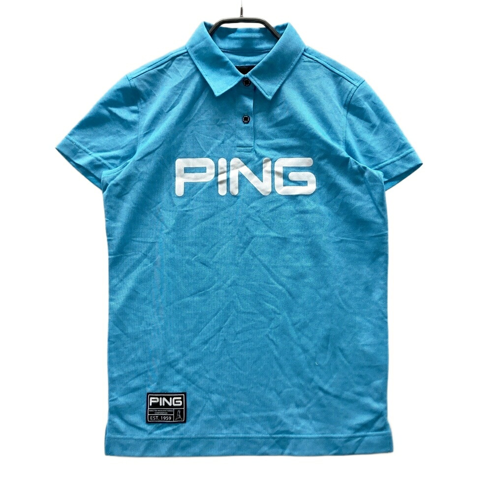 PING ピン 半袖ポロシャツ ブルー系 M 【中古】ゴルフウェア レディース