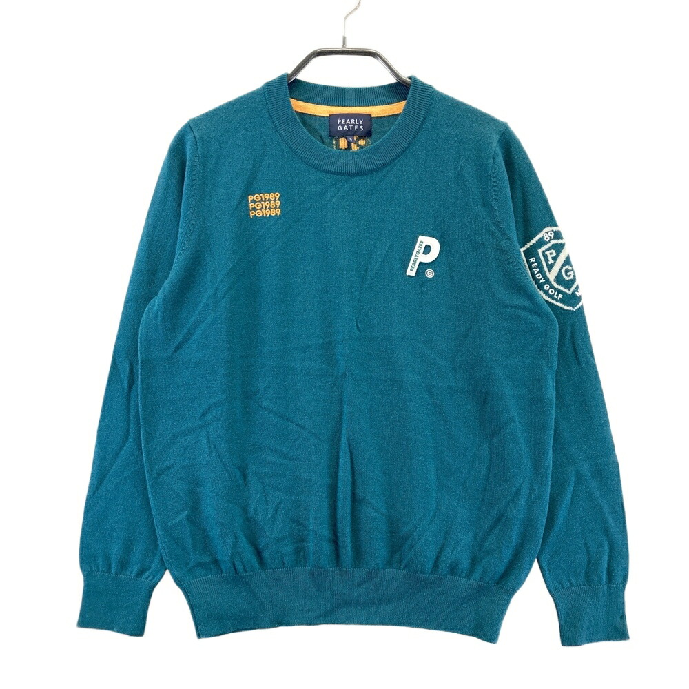PEARLY GATES パーリーゲイツ  長袖編み物スウェーター  緑であること系 0 【中古】ゴルフ御召しもの レディース
