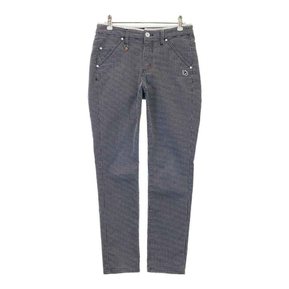 PEARLY GATES パーリーゲイツ ストレッチパンツ チェック柄 ブラック系 0 【中古】ゴルフウェア レディース