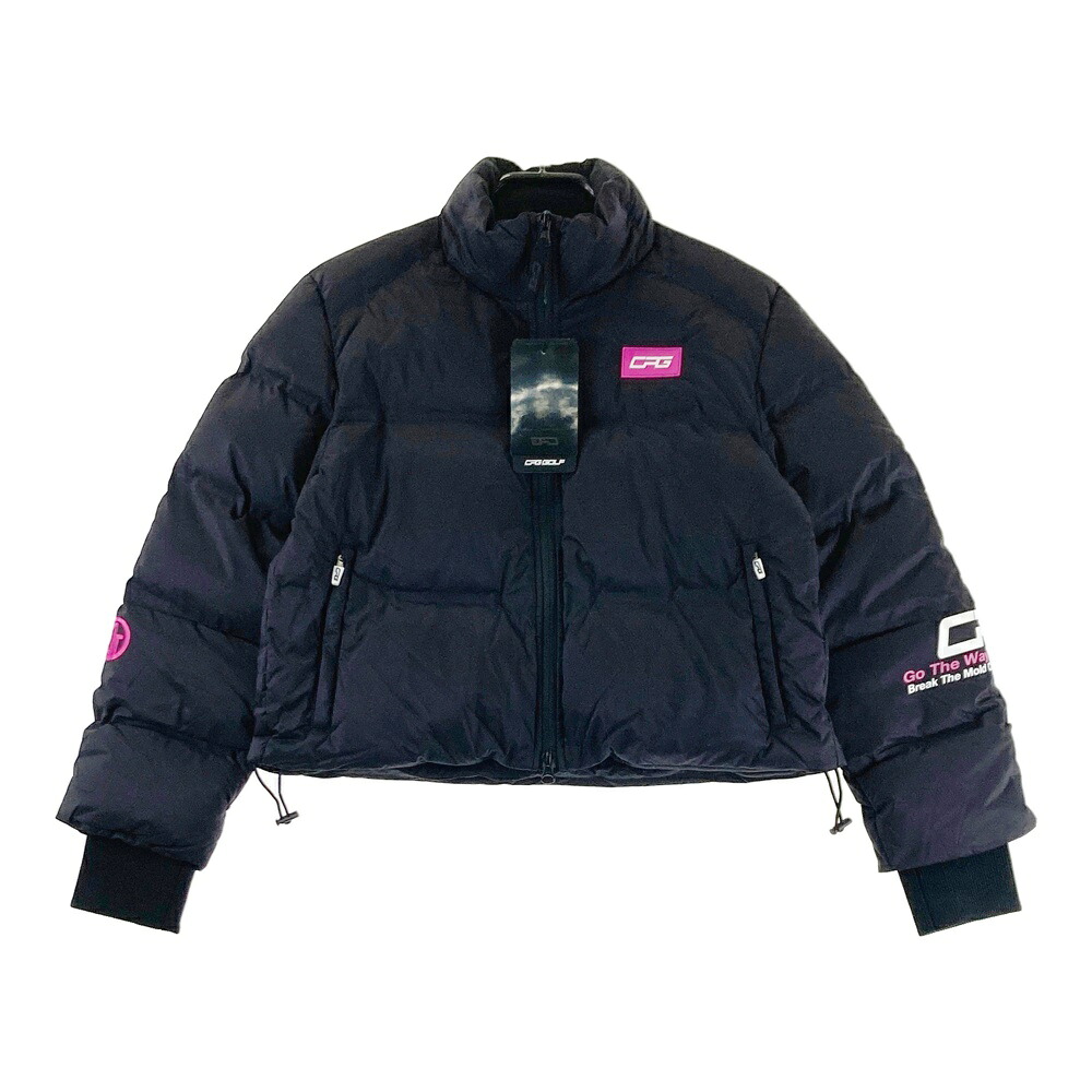 CPG GOLF シーピージーゴルフ ショートダウンジャケット ブラック系 L 【中古】ゴルフウェア レディース