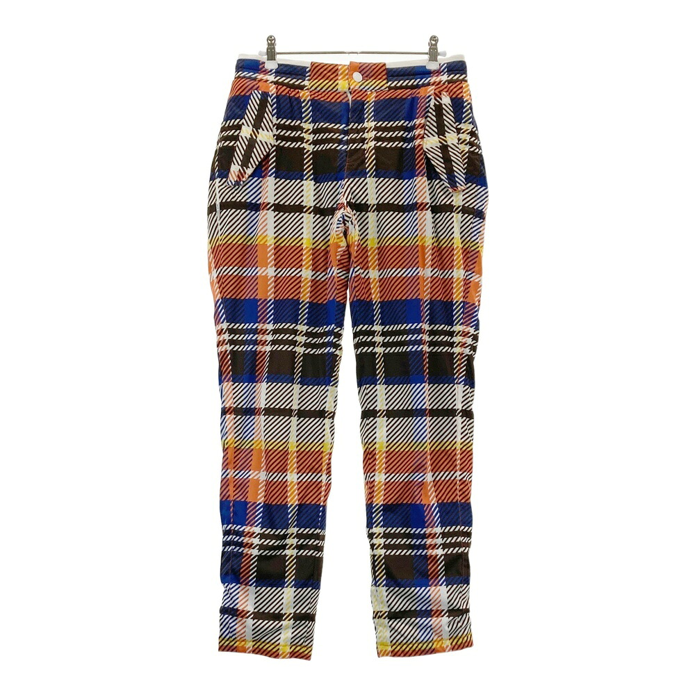 JACK BUNNY ジャックバニー 中綿パンツ チェック柄 オレンジ系 2 【中古】ゴルフウェア レディース