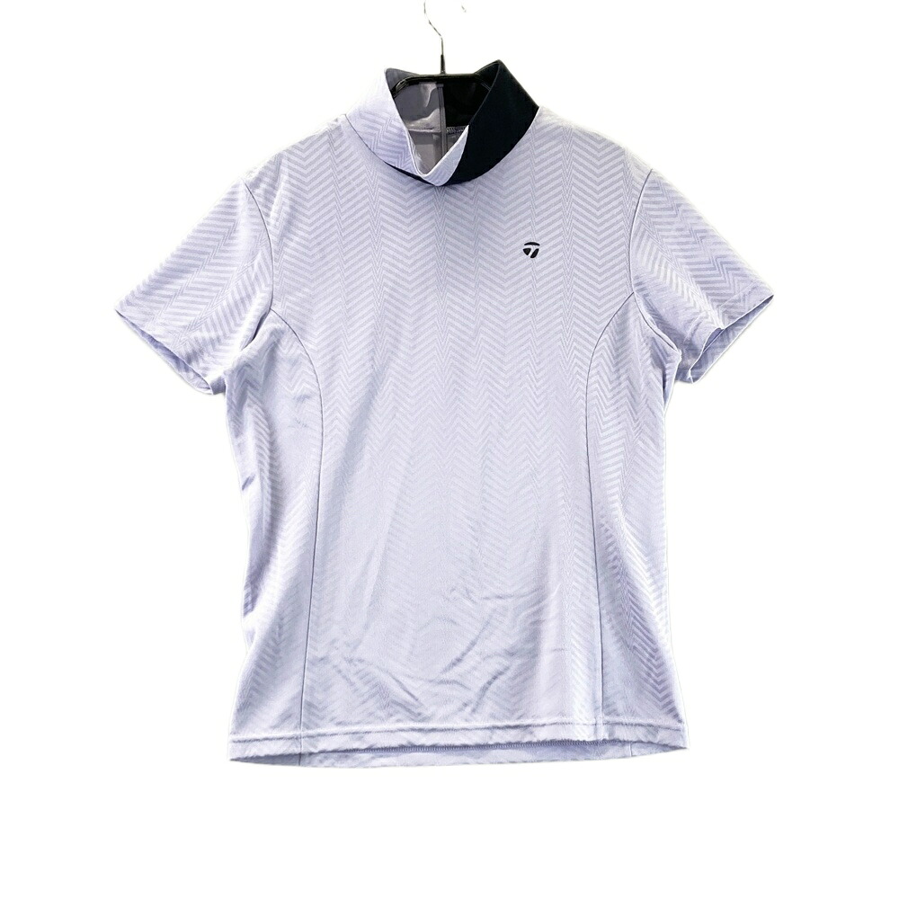 TAYLOR MADE テーラーメイド 2022年 ハイネック 半袖Tシャツ 総柄 パープル系 S 【中古】ゴルフウェア レディース