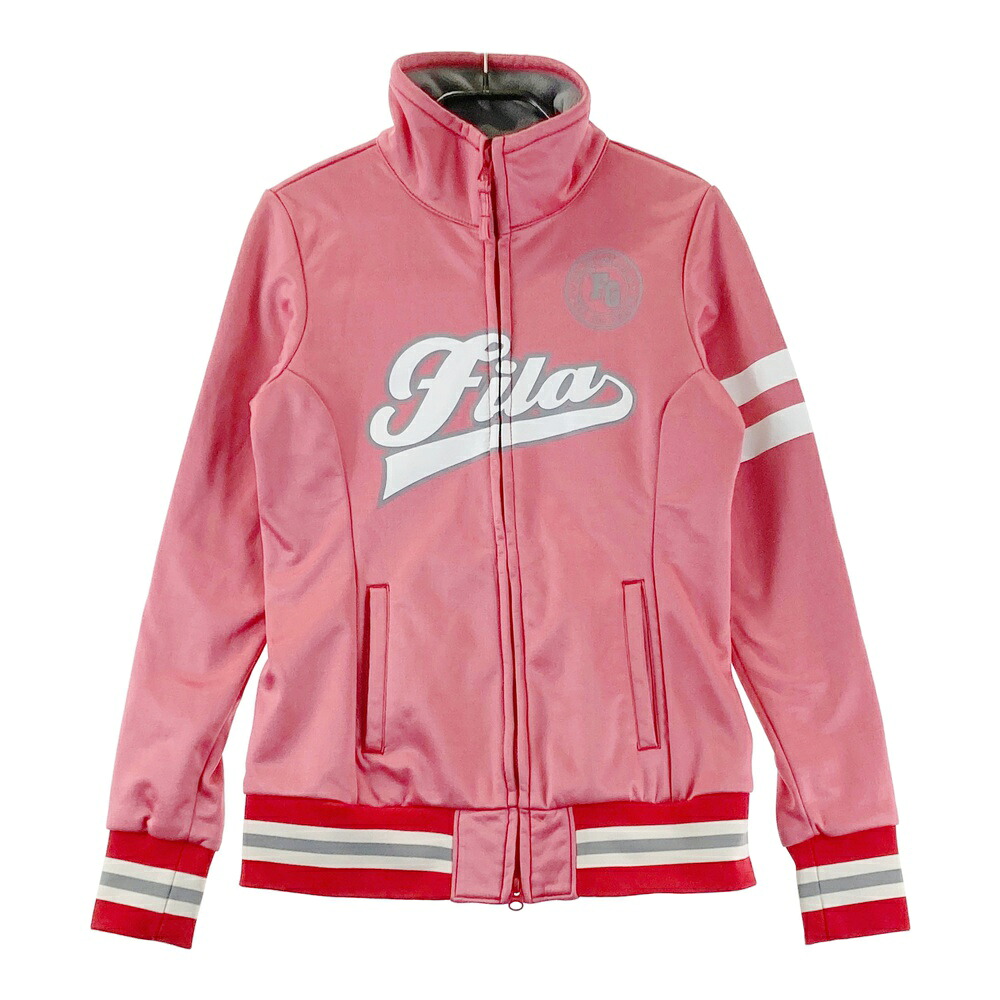 FILA GOLF フィラゴルフ 裏起毛 長袖ジップジャケット ピンク系 M 【中古】ゴルフウェア レディース