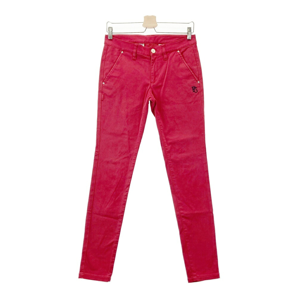 PEARLY GATES パーリーゲイツ ストレッチパンツ レッド系 0 【中古】ゴルフウェア レディース