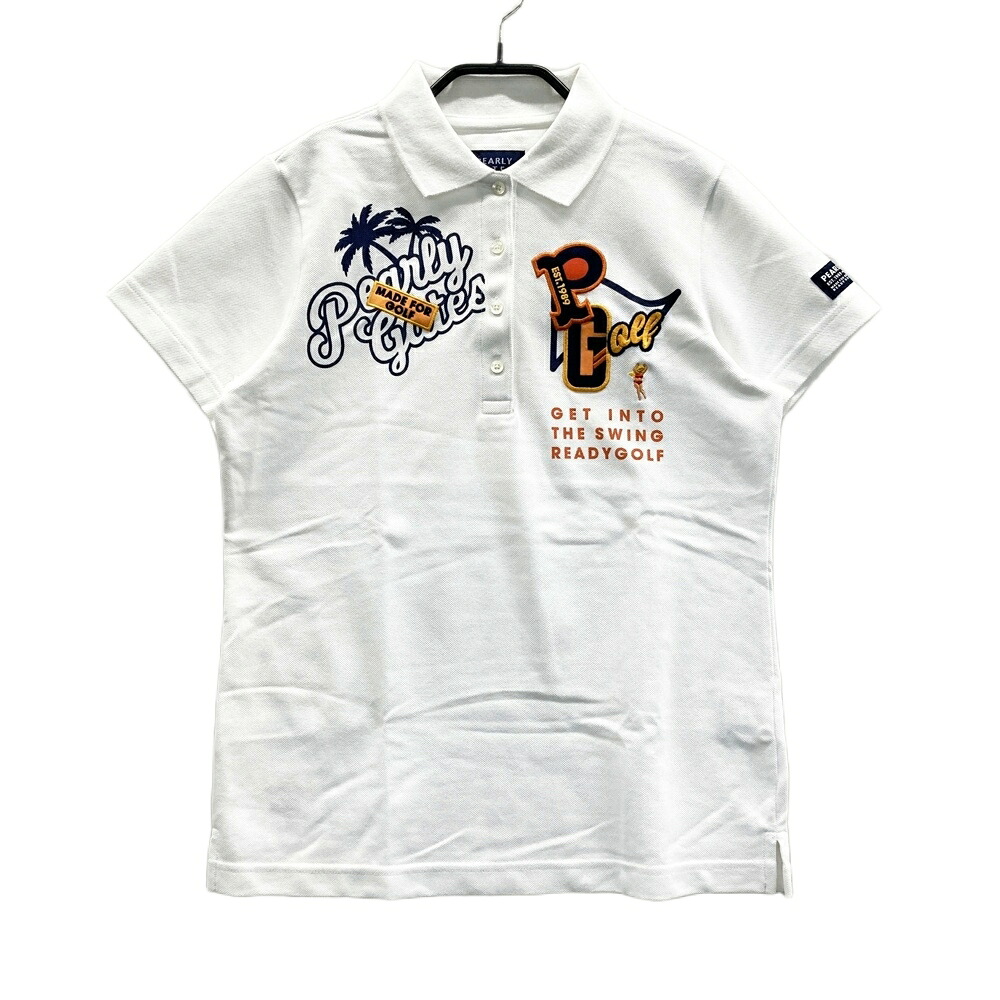 PEARLY GATES パーリーゲイツ 半袖ポロシャツ ホワイト系 0 【中古】ゴルフウェア レディース