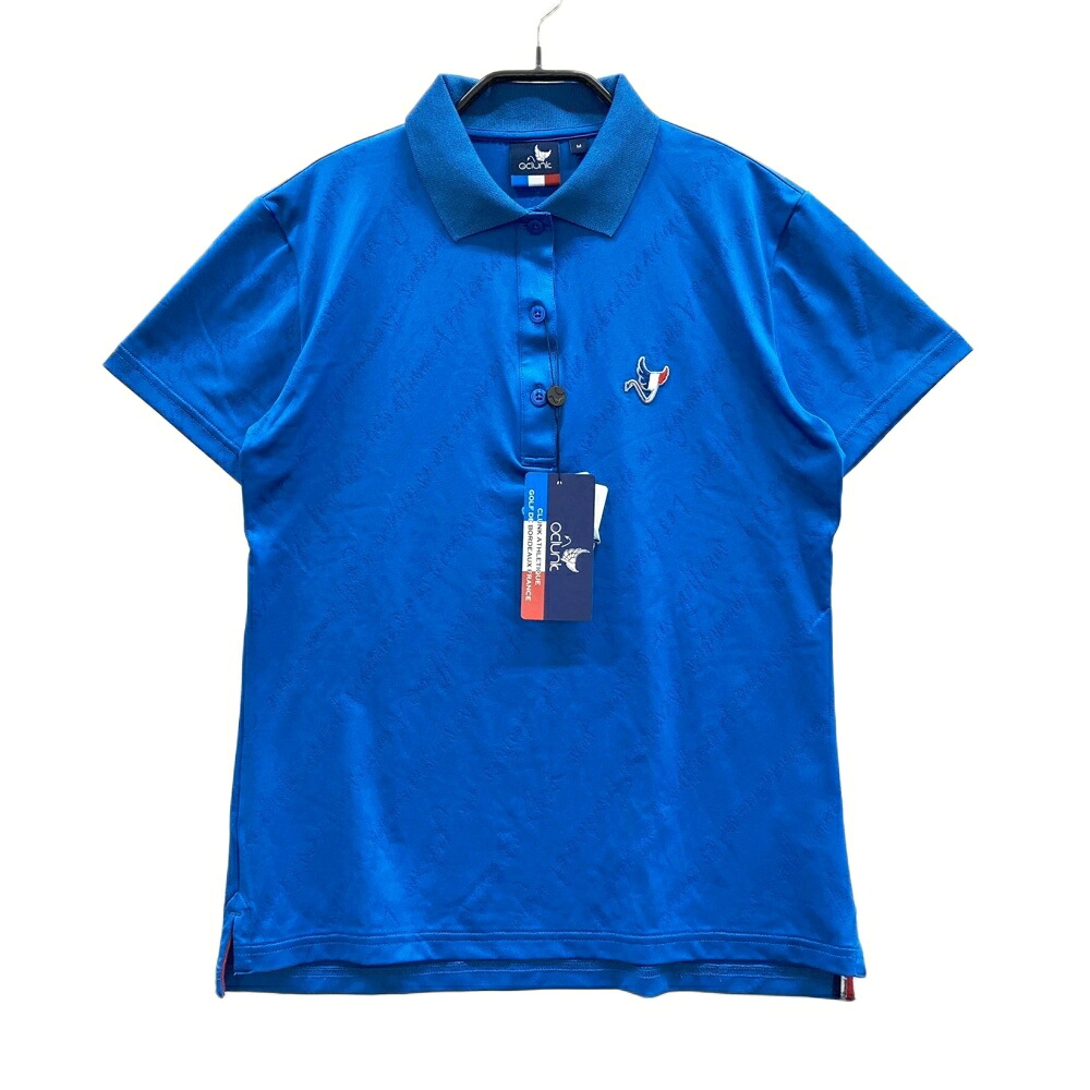 CLUNK クランク 半袖ポロシャツ 総柄 ブルー系 M 【中古】ゴルフウェア レディース