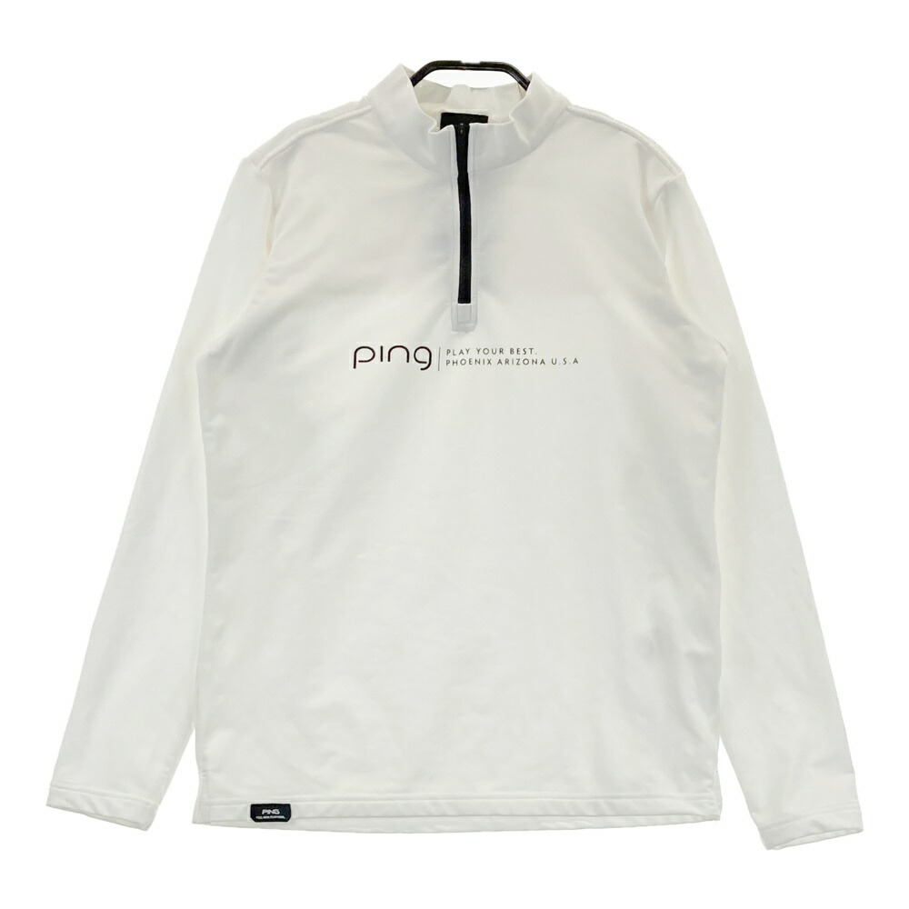 PING ピン 2024年モデル 中綿切替 裏起毛 ハーフジップ Tシャツ ホワイト系 L 【中古】ゴルフウェア レディース 5,782円