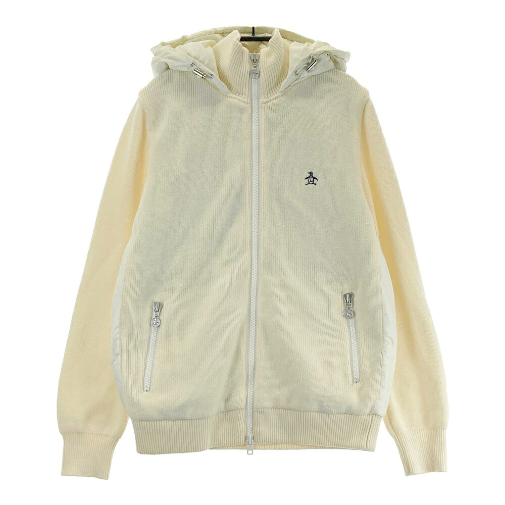 MUNSING WEAR マンシングウェア ニット切替ダウンパーカー ウール ホワイト系 L 【中古】ゴルフウェア レディース