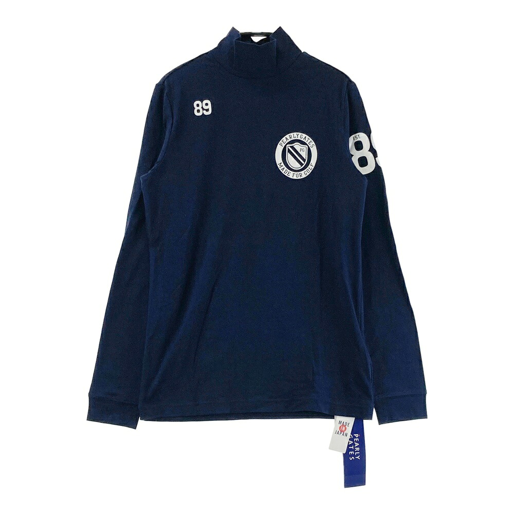 PEARLY GATES パーリーゲイツ モックネック 長袖Tシャツ ネイビー系 1 【中古】ゴルフウェア レディース