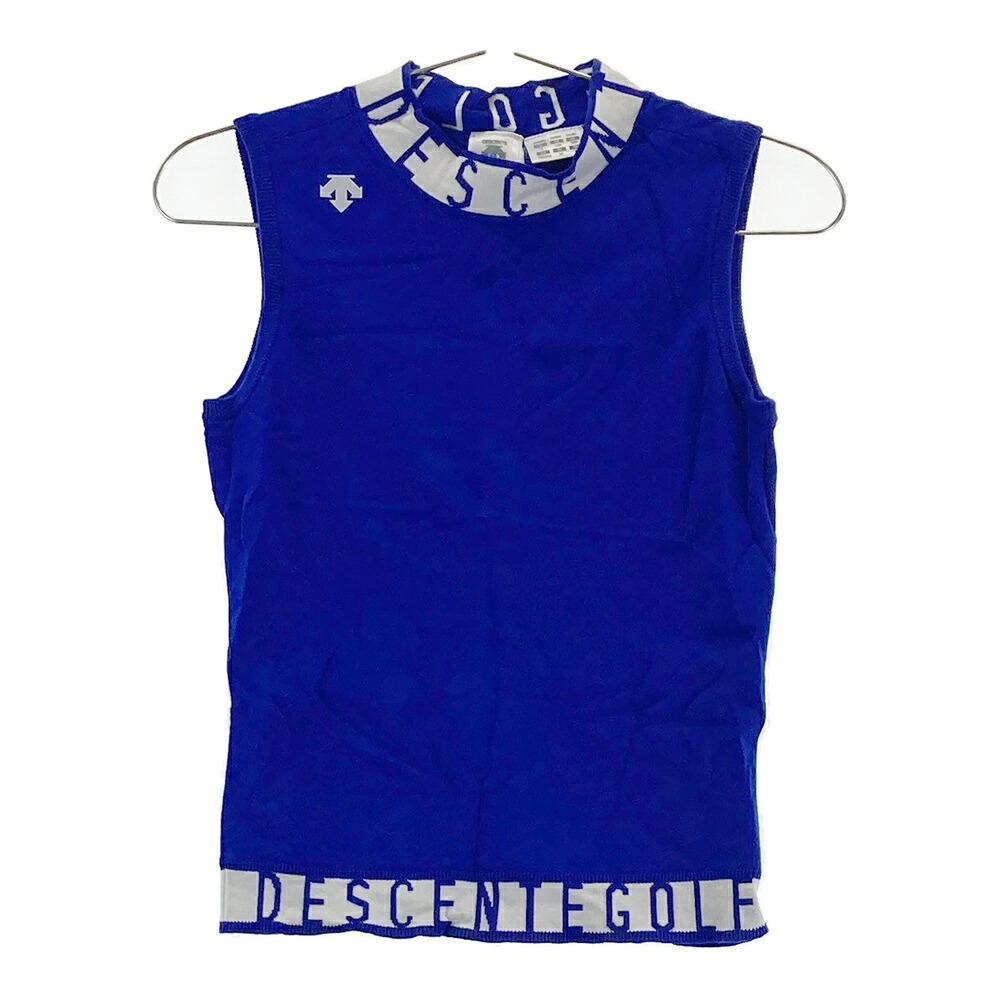 DESCENTE GOLF デサントゴルフ ニット ベスト ブルー系 S 【中古】ゴルフウェア レディース