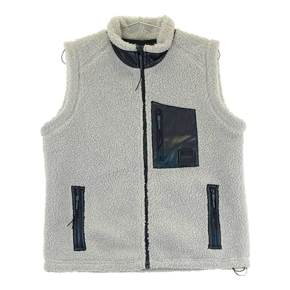 BRIEFING GOLF ブリーフィング フリースボア ジップベスト グレー系 L 【中古】ゴルフウェア レディース