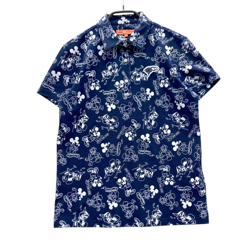 BEAMS GOLF ビームスゴルフ 半袖ポロシャツ ミッキー ネイビー系 M 【中古】ゴルフウェア レディース