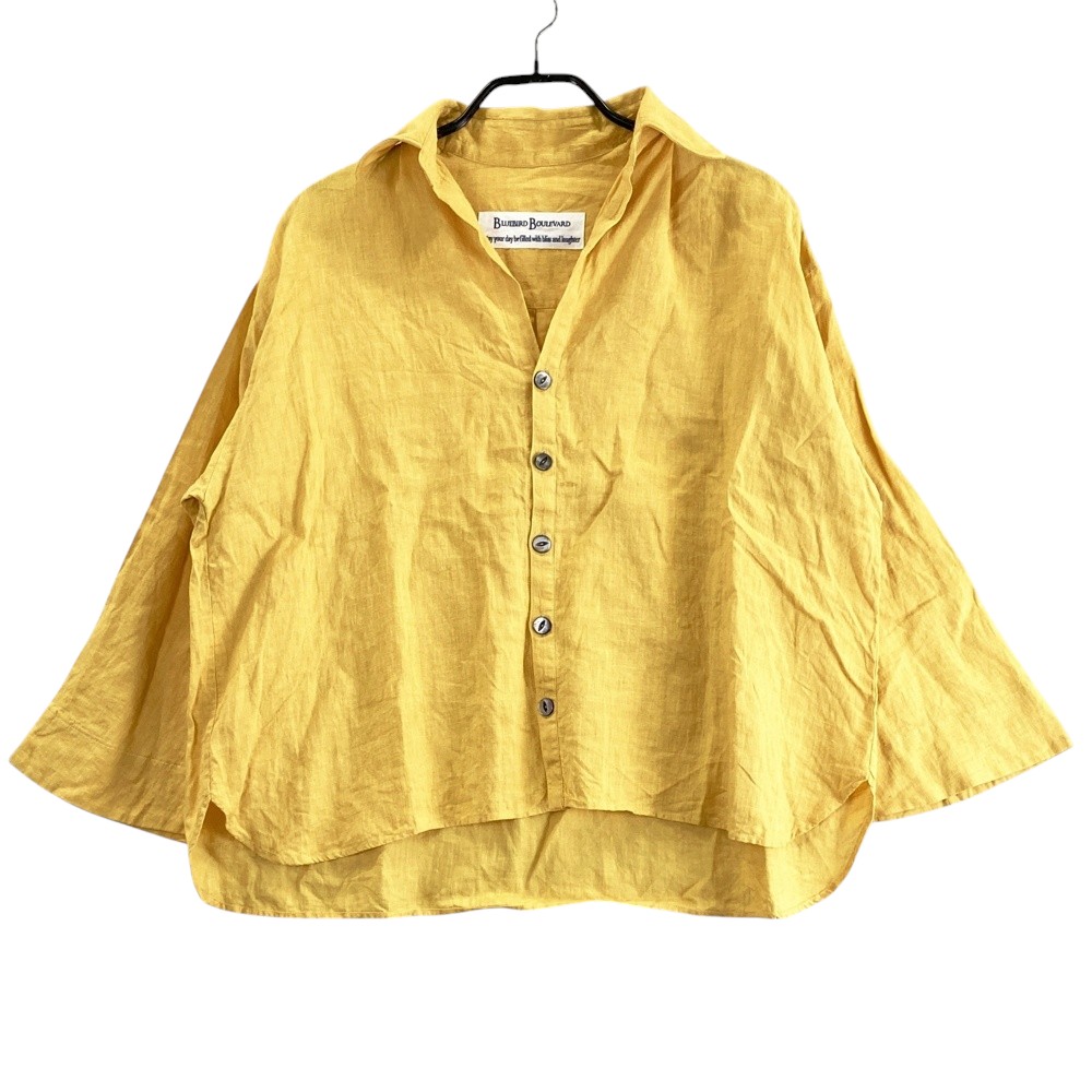 BLUEBIRD BOULEVARD ブルーバード ブルバード リネン 長袖シャツ イエロー系 【中古】レディース