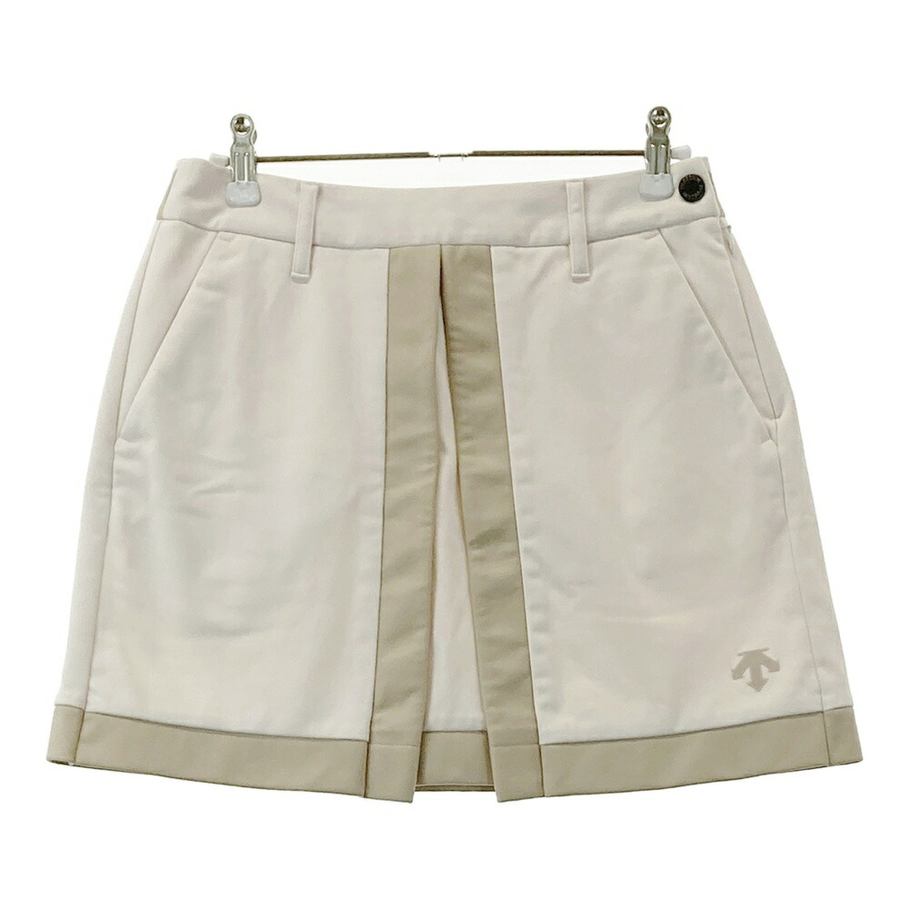 DESCENTE GOLF デサントゴルフ 裏起毛スカート ホワイト系 M 【中古】ゴルフウェア レディース
