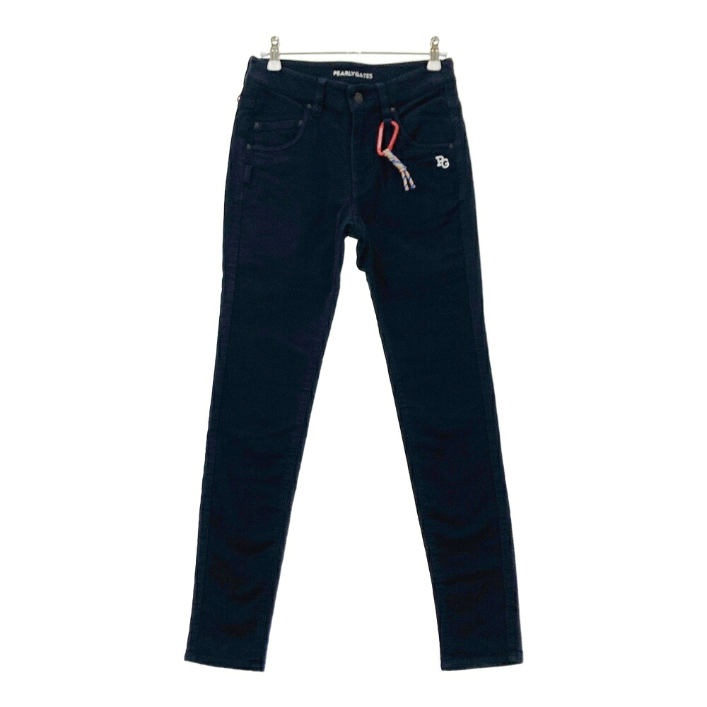 PEARLY GATES パーリーゲイツ 起毛 ストレッチパンツ ネイビー系 00 【中古】ゴルフウェア レディース