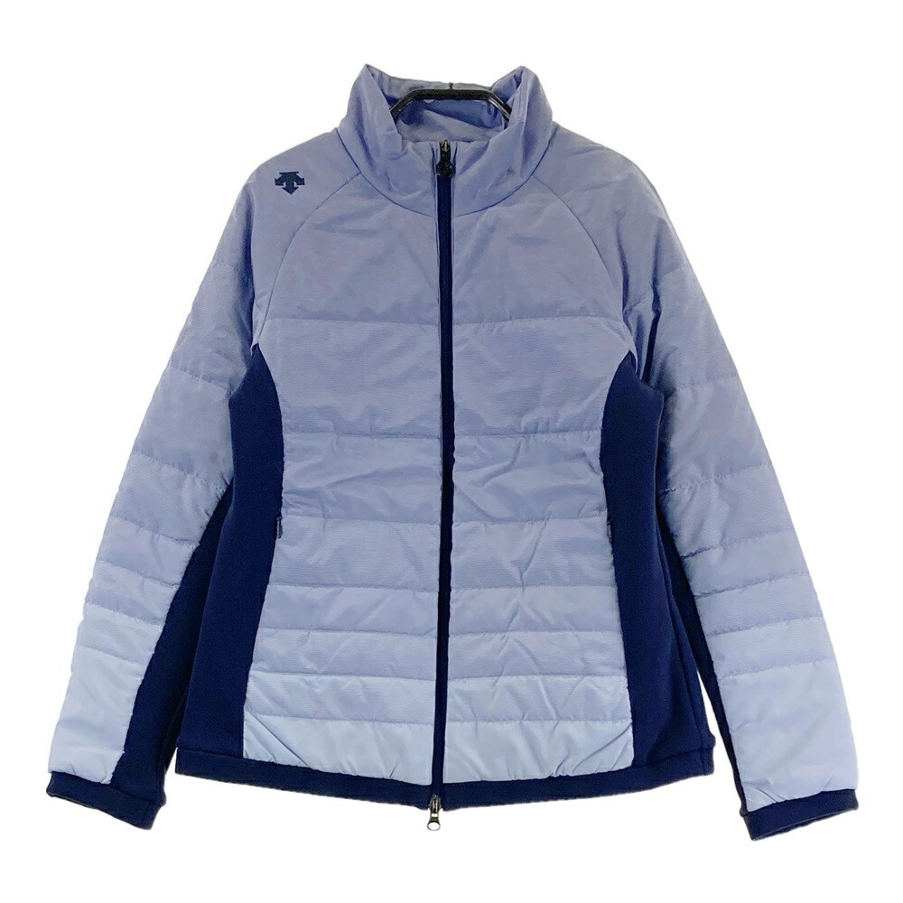 DESCENTE GOLF デサントゴルフ ; 裏起毛 中綿 ジップジャケット グラデーション ネイビー系 S 【中古】ゴルフウェア レディース
