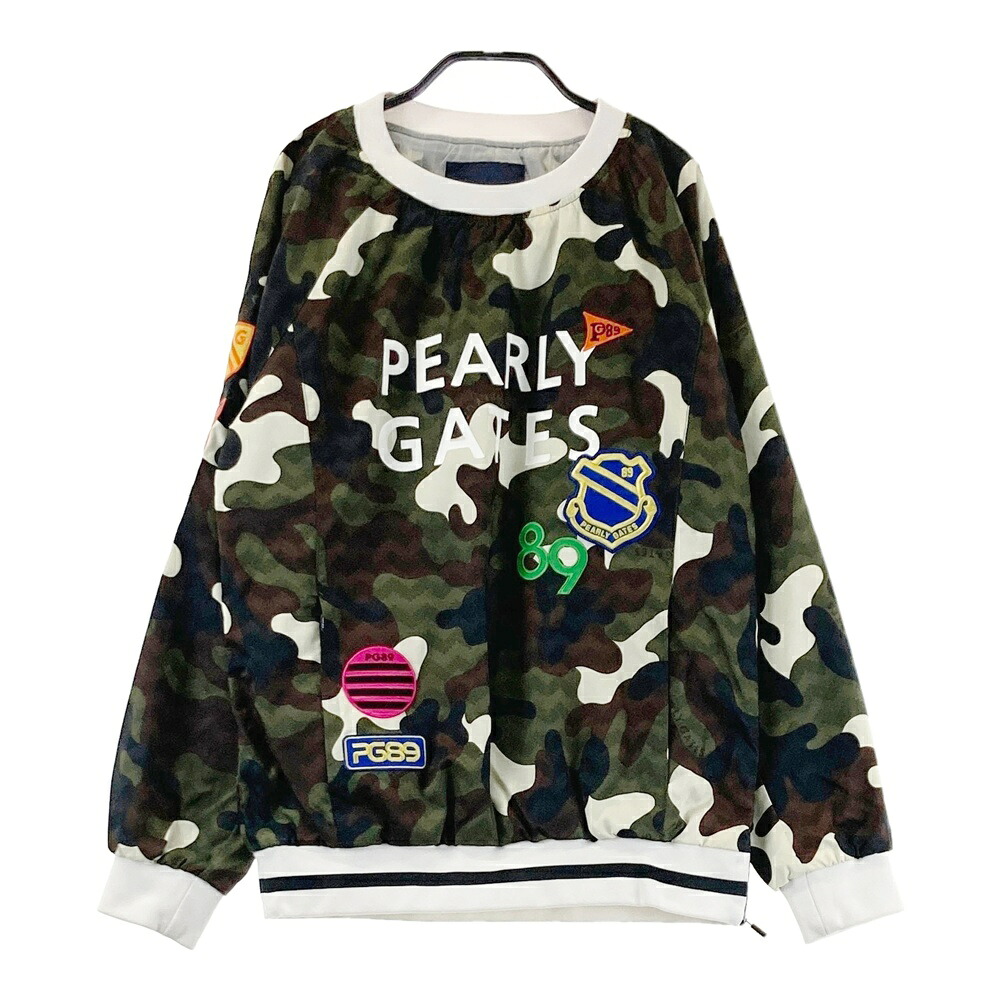 PEARLY GATES パーリーゲイツ 蓄熱 スニードジャック ニコちゃん カモフラ 迷彩 総柄 カーキ系 1 【中古】ゴルフウェア レディース