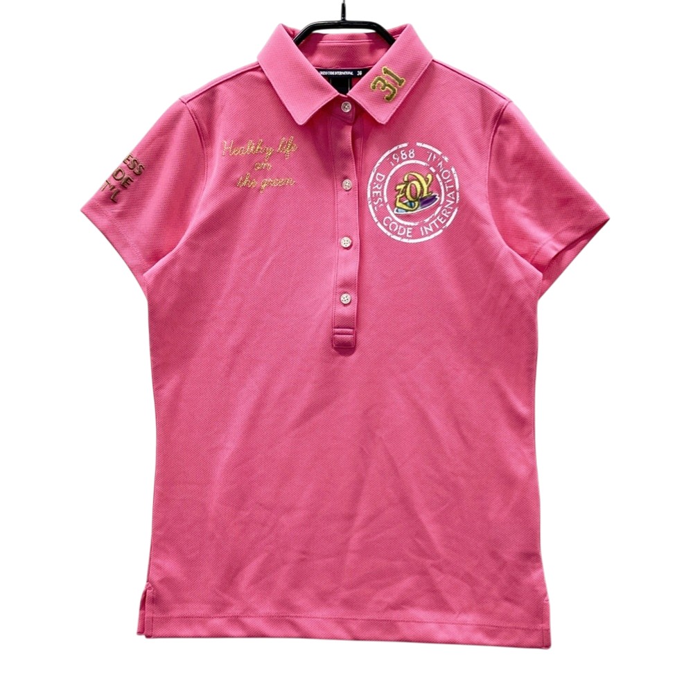 ZOY ゾーイ 半袖ポロシャツ ピンク系 36 【中古】ゴルフウェア レディース