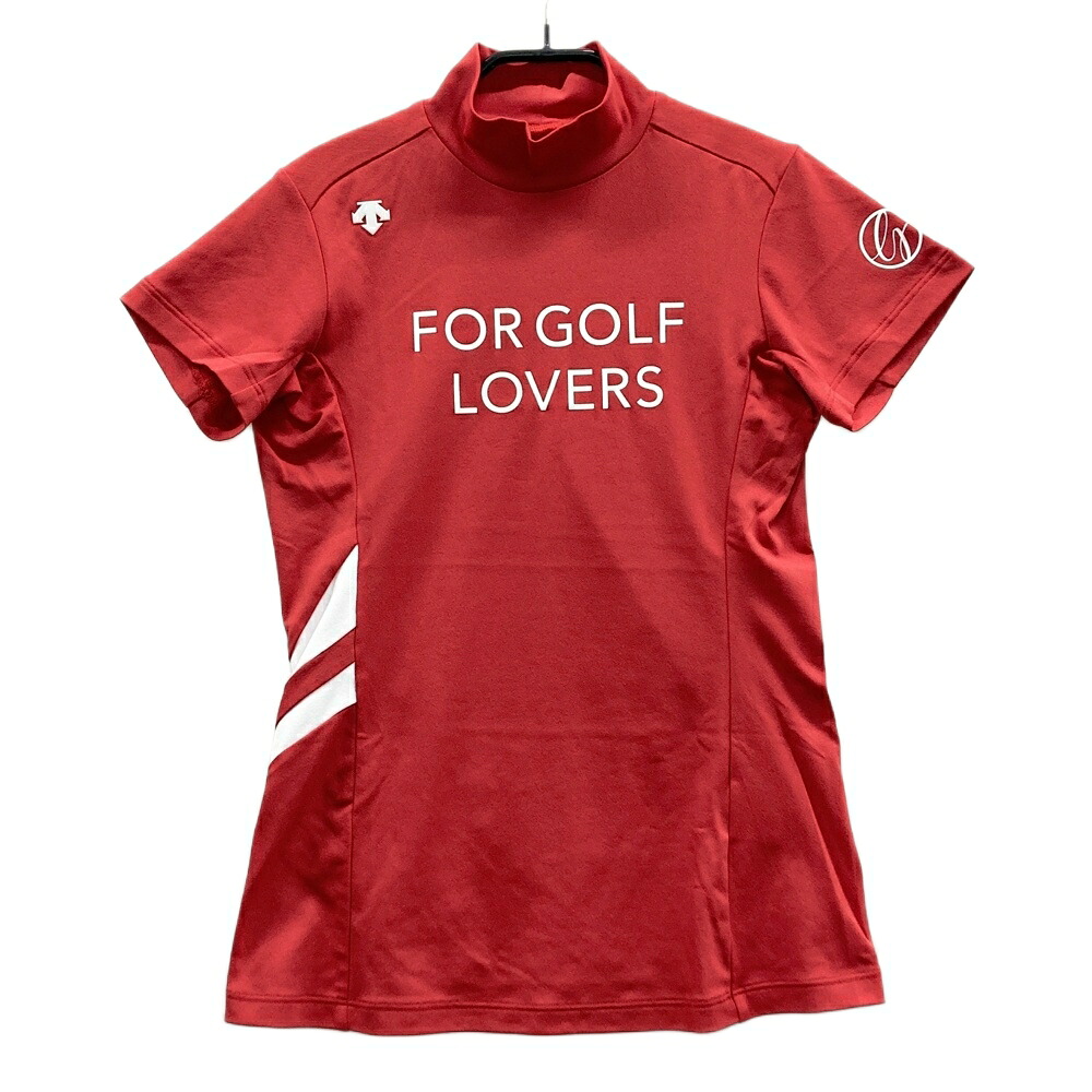 DESCENTE GOLF デサントゴルフ ハイネック半袖Tシャツ レッド系 S 【中古】ゴルフウェア レディース