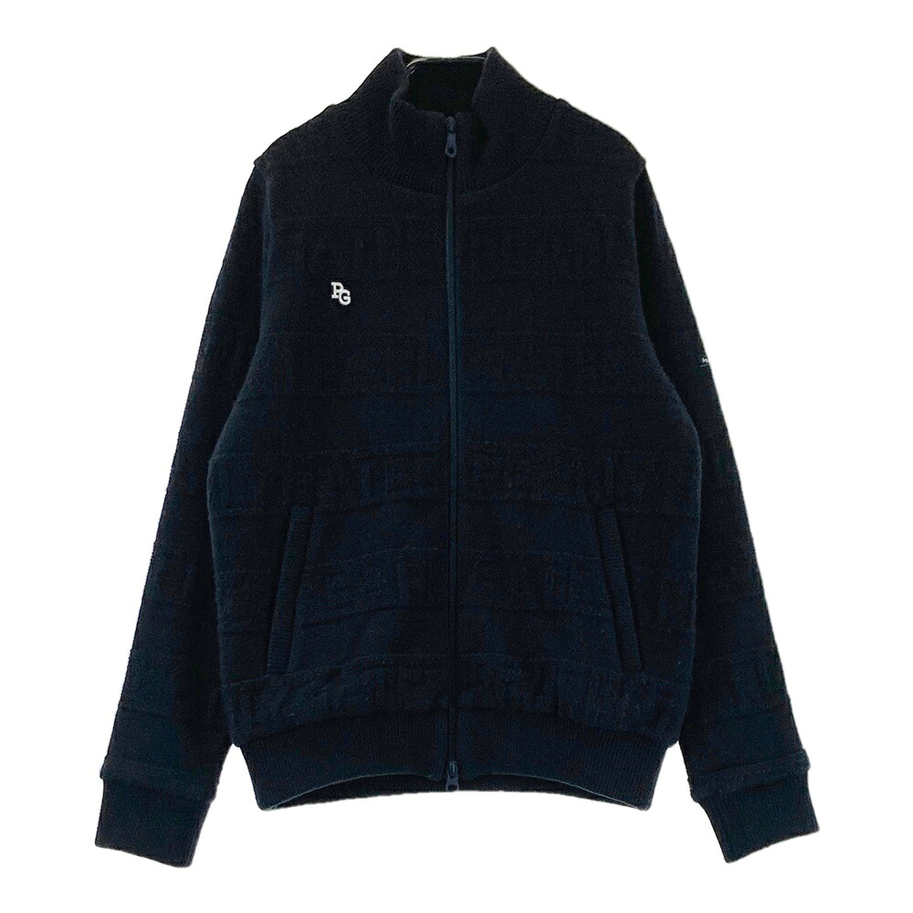 PEARLY GATES パーリーゲイツ 裏地付き 長袖ニットジャケット ブラック系 1 【中古】ゴルフウェア レディース