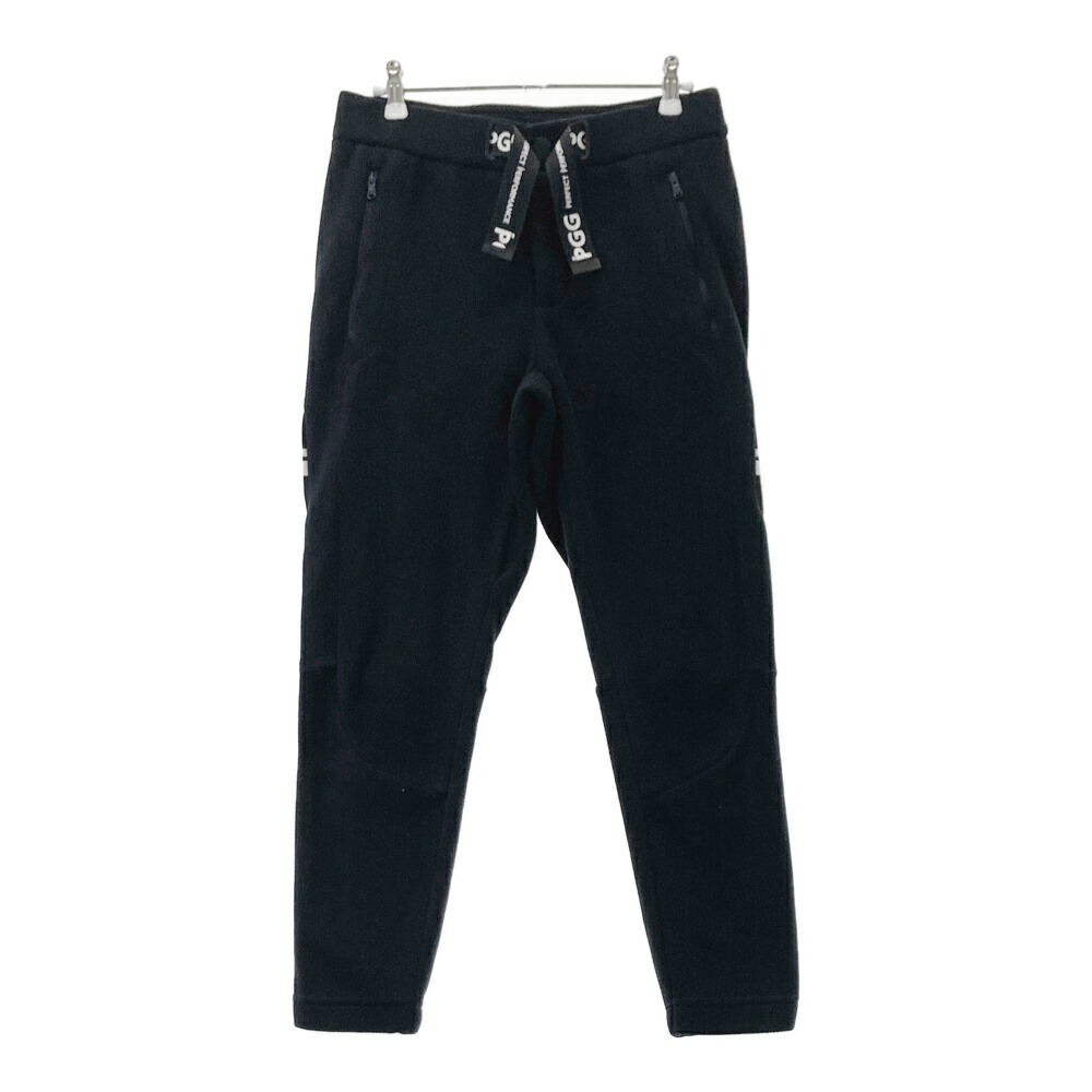 PGG PEARLY GATES パーリーゲイツ フリース ロングパンツ ブラック系 0 【中古】ゴルフウェア レディース