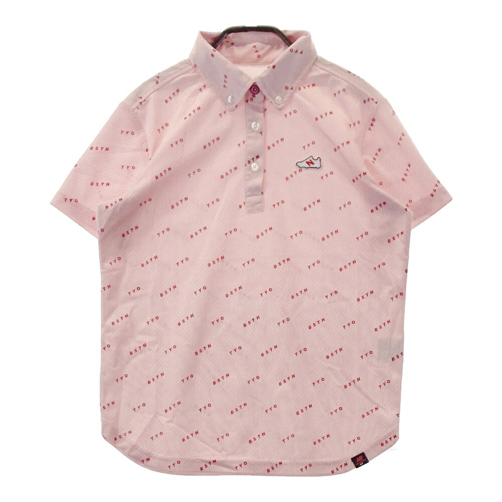 NEW BALANCE GOLF ニューバランス 半袖ポロシャツ 総柄 ピンク系 1 【中古】ゴルフウェア レディース