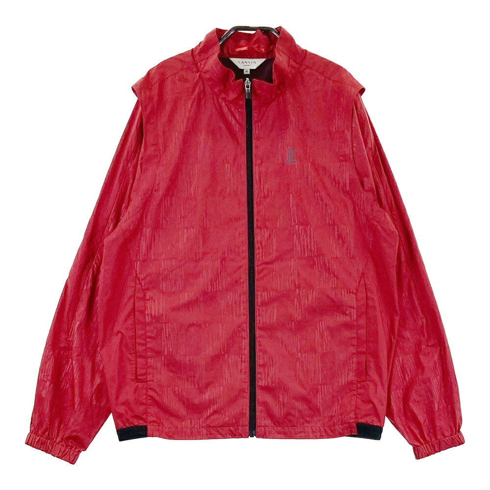 LANVIN SPORT ランバン スポール 長袖ジャケット 総柄 レッド系 40 【中古】ゴルフウェア レディース