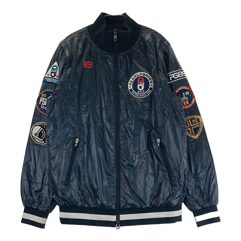 PEARLY GATES パーリーゲイツ リバーシブル 2WAY 中綿ジャケット ネイビー系 1 【中古】ゴルフウェア レディース
