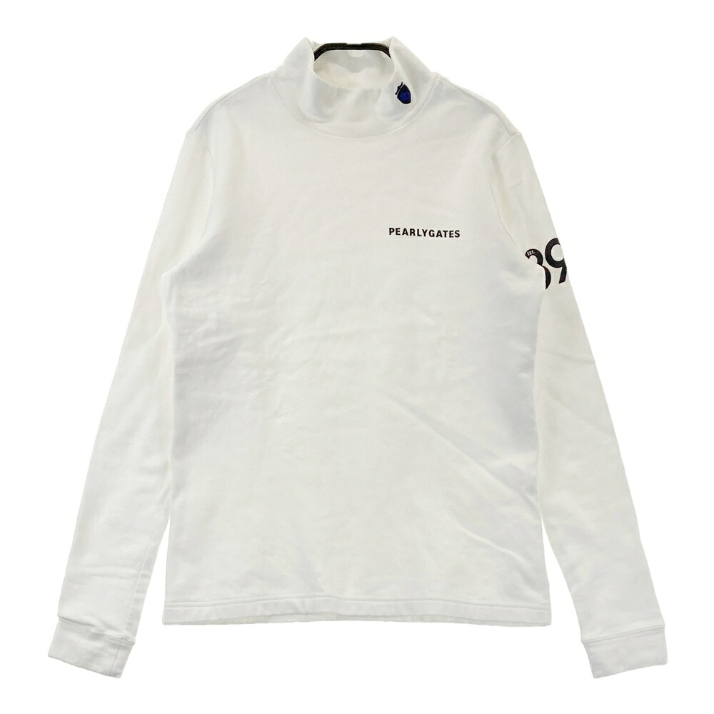 PEARLY GATES パーリーゲイツ 裏起毛 ハイネック 長袖Tシャツ ホワイト系 1 【中古】ゴルフウェア レディース