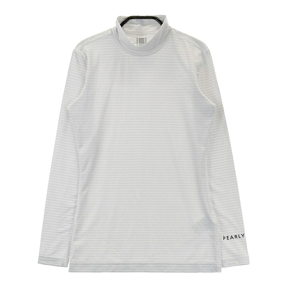 PEARLY GATES パーリーゲイツ 2024年 COOL ハイネック 長袖Tシャツ 総柄 ホワイト系 0 【中古】ゴルフウェア レディース
