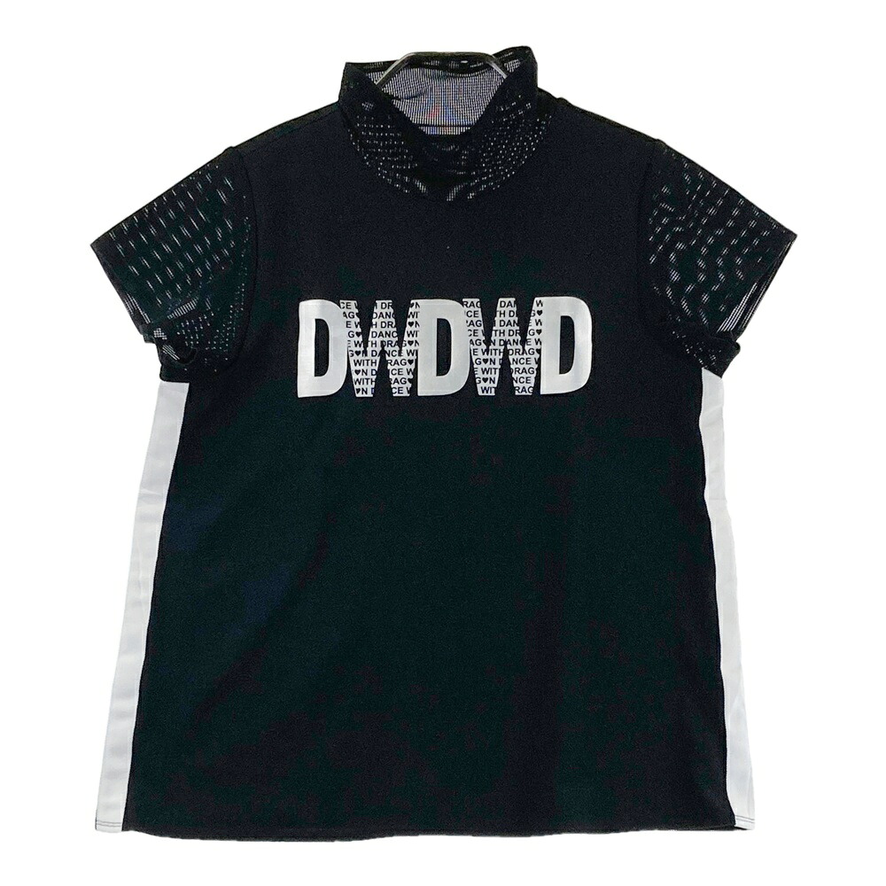 DANCE WITH DRAGON ダンスウィズドラゴン 半袖ハイネックTシャツ ブラック系 2 【中古】ゴルフウェア レディース