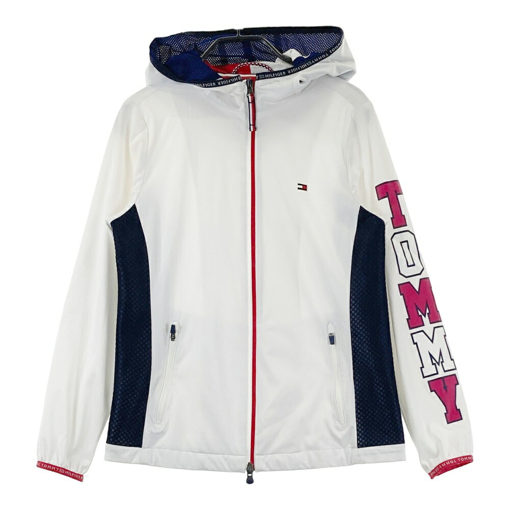 TOMMY HILFIGER GOLF トミー ヒルフィガーゴルフ 裏メッシュ 長袖ジャケット ホワイト系 S 【中古】ゴルフウェア レディース