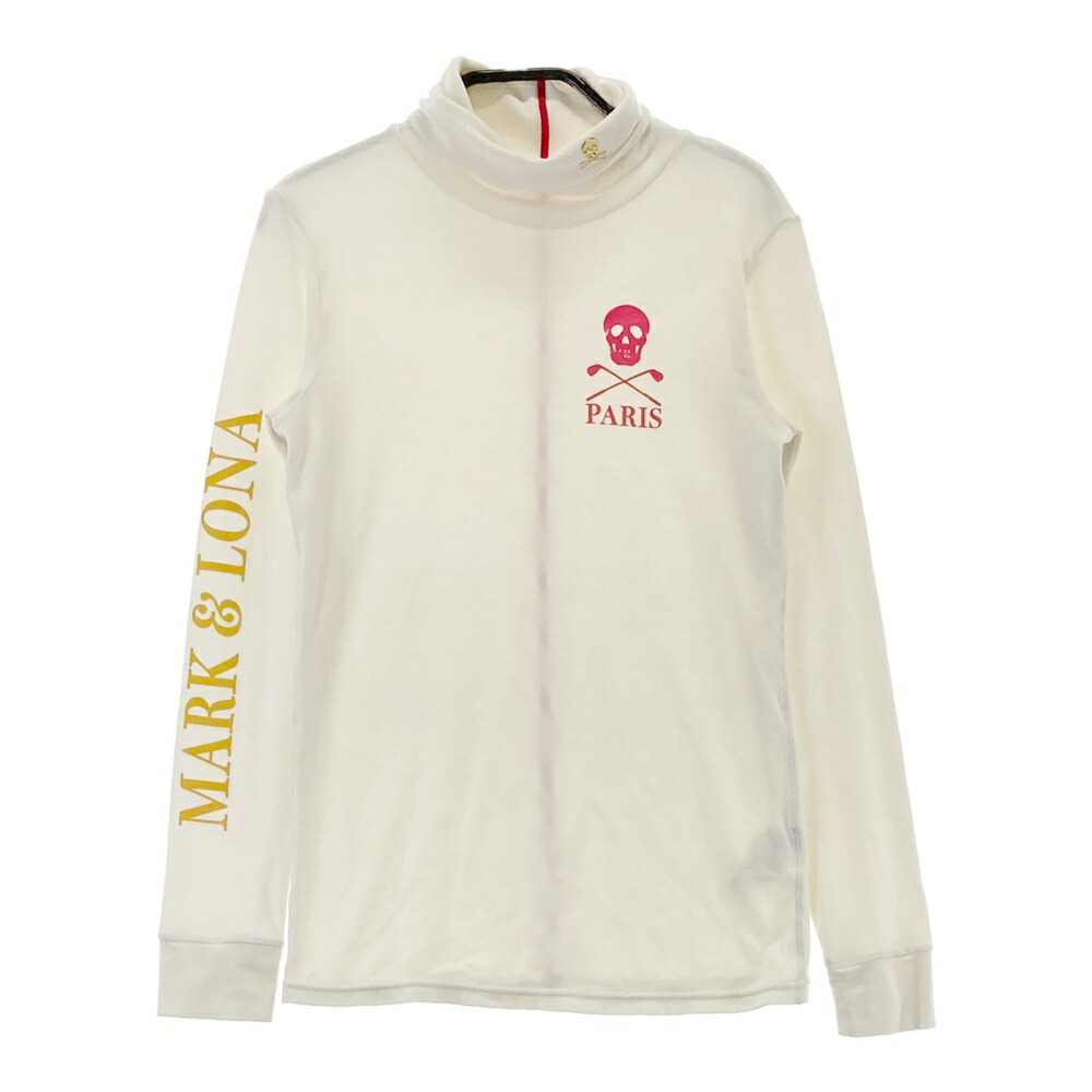 MARK&LONA マークアンドロナ タートルネック 長袖Tシャツ 起毛 ホワイト系 36 【中古】ゴルフウェア レディース