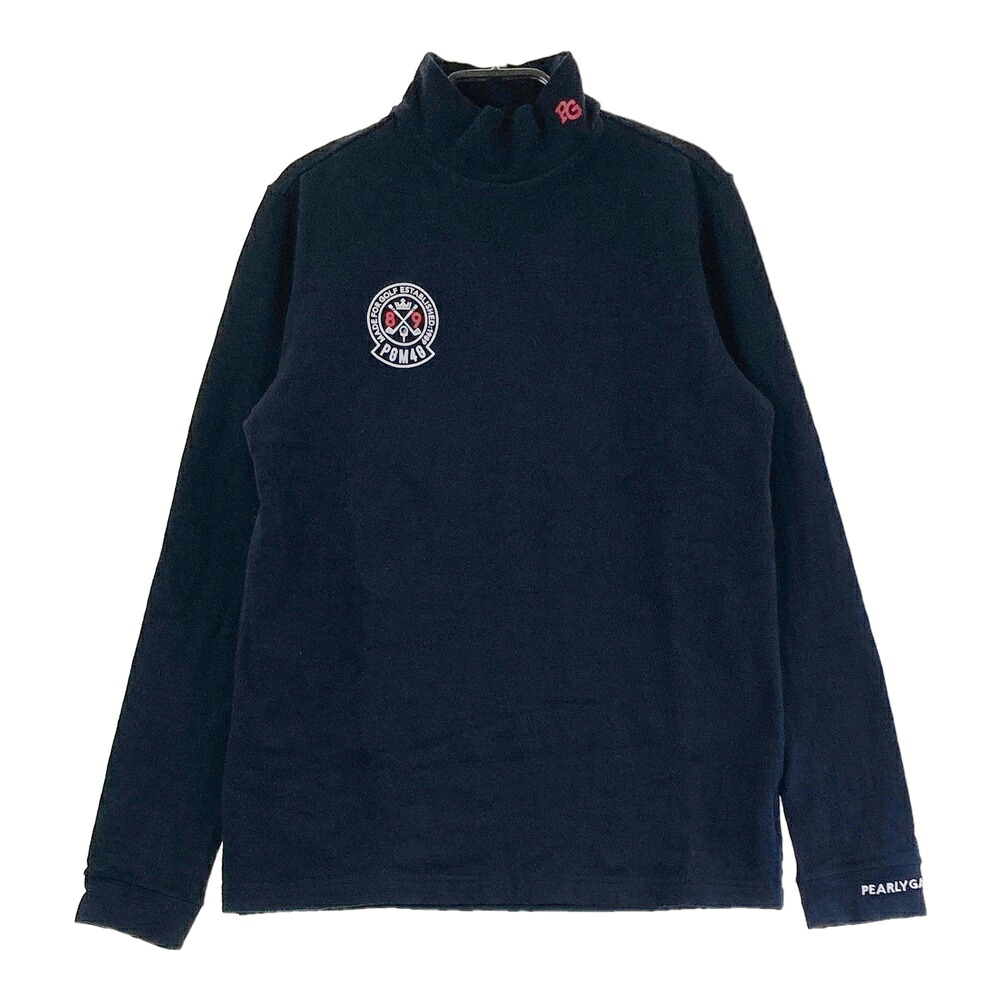 PEARLY GATES パーリーゲイツ ハイネック 長袖Tシャツ 総柄 ネイビー系 1 【中古】ゴルフウェア レディース