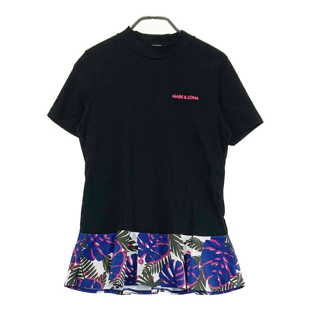 MARK&LONA マークアンドロナ ハイネック半袖Tシャツ フリル ブラック系 M 【中古】ゴルフウェア レディース|中古ゴルフウェア通販STST