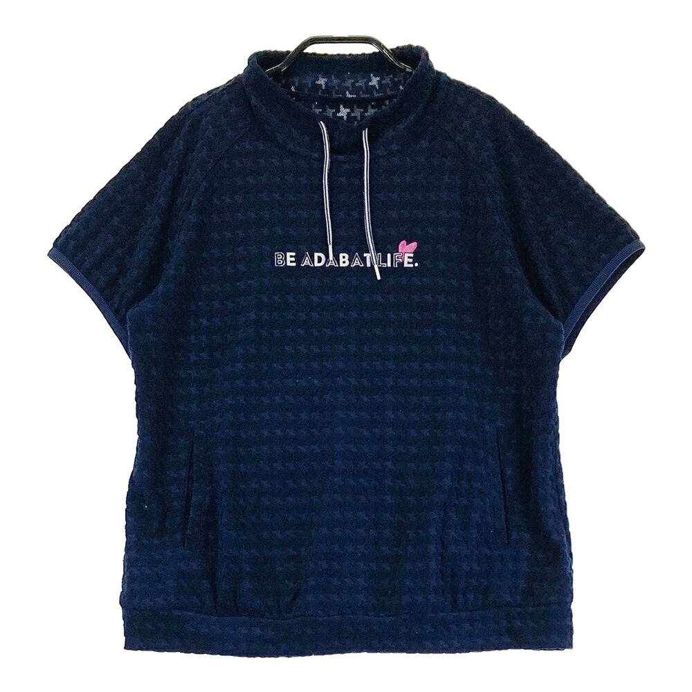 ADABAT アダバット 半袖ハイネックTシャツ ネイビー系 40 【中古】ゴルフウェア レディース