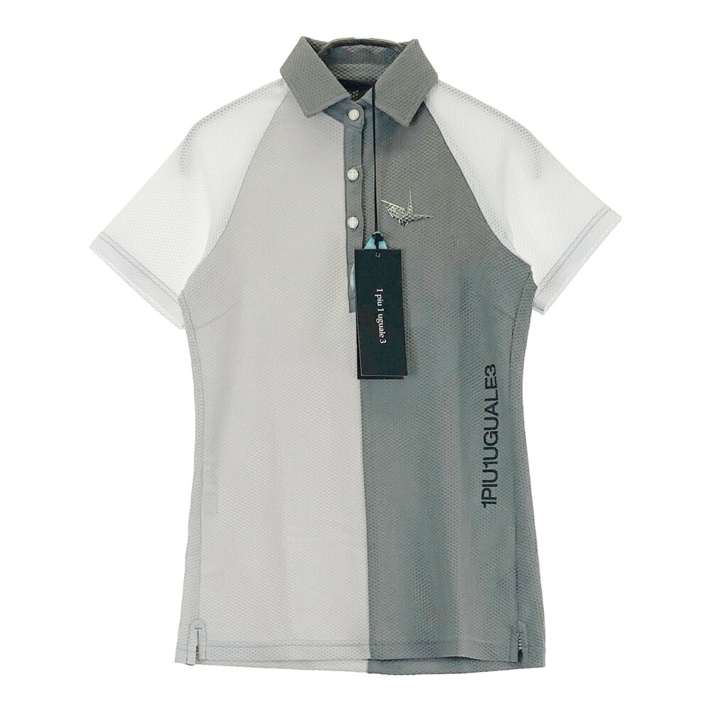1PIU1UGUALE3 GOLF GST152 半袖ポロシャツ メッシュ グレー系 1 【中古】ゴルフウェア レディース