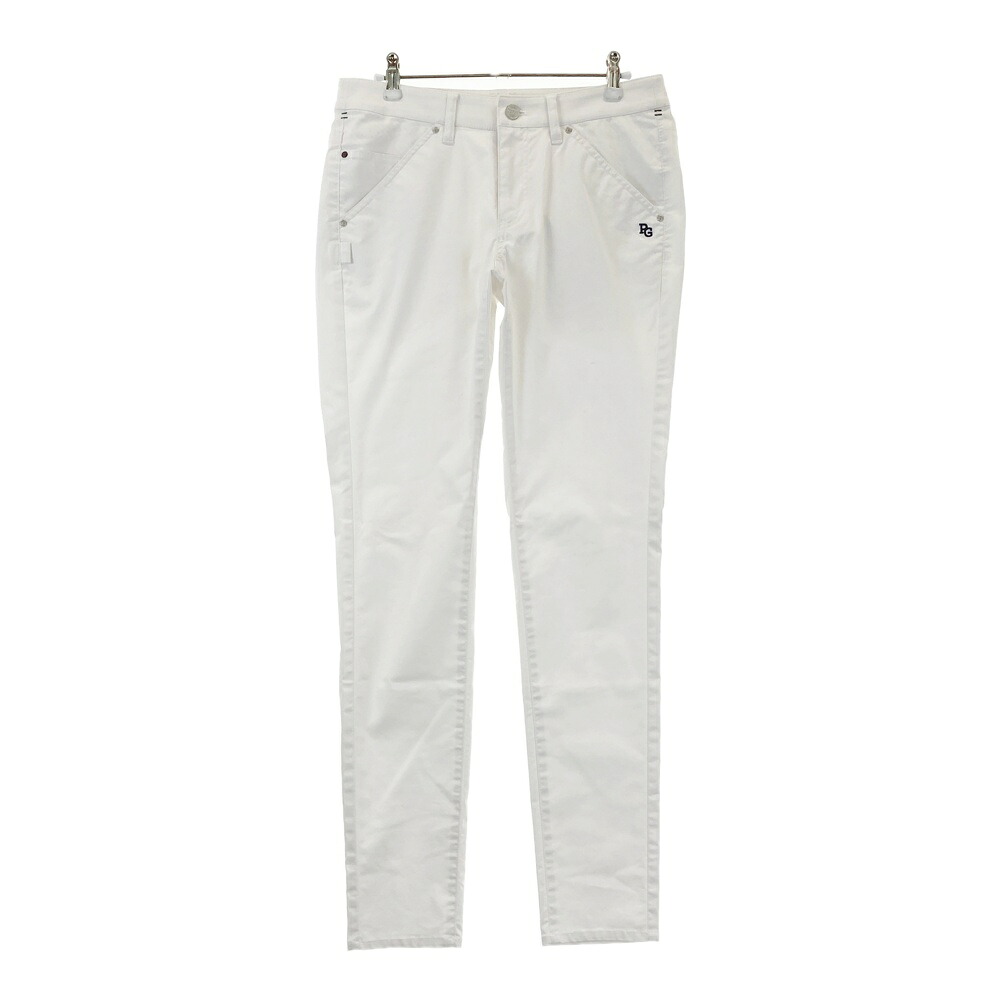 PEARLY GATES パーリーゲイツ ストレッチパンツ ホワイト系 2 【中古】ゴルフウェア レディース