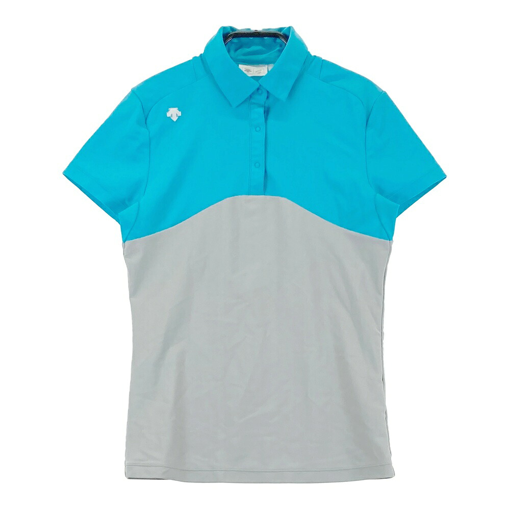 DESCENTE GOLF デサントゴルフ 半袖ポロシャツ ブルー系 S 【中古】ゴルフウェア レディース