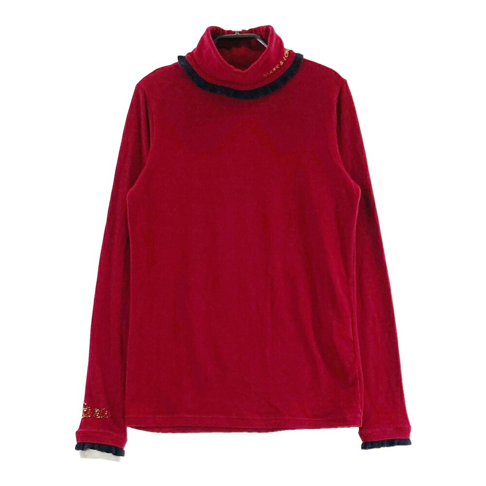 MARK&LONA マークアンドロナ タートルネック 長袖Tシャツ 微起毛 レッド系 WS 【中古】ゴルフウェア レディース