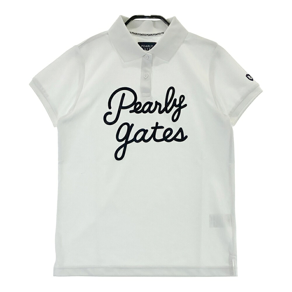 PEARLY GATES パーリーゲイツ 半袖ポロシャツ ホワイト系 0 【中古】ゴルフウェア レディース