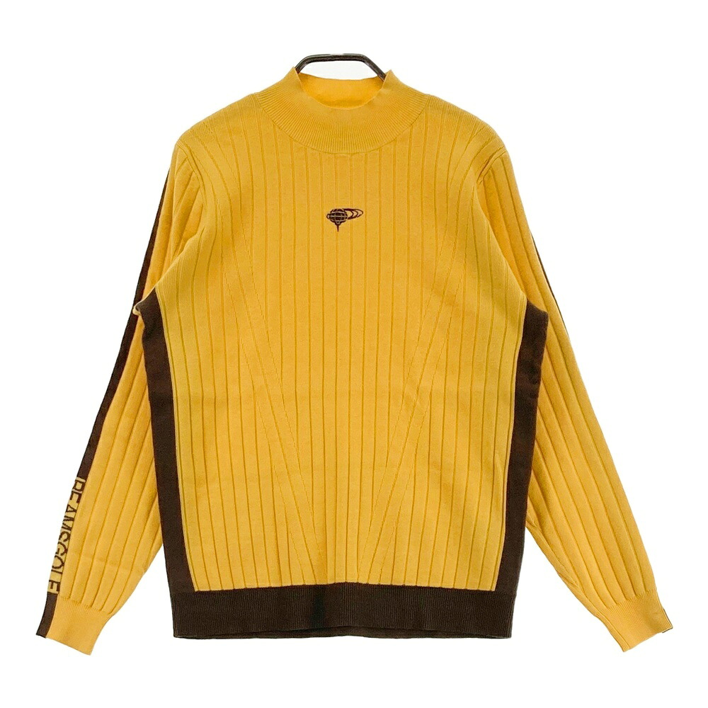 BEAMS GOLF ビームスゴルフ 2024年模範例 ハイネック 長袖 編み物スウェーター  黄色系 L 【中古】ゴルフ御召しもの レディース